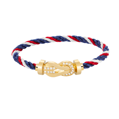 [moco jewelrys]CHANCE LARGE 8 FIGURE BUCKLE HALF DIAMOND BRACELET GOLD