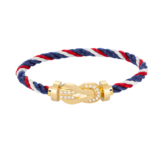 [moco jewelrys]CHANCE LARGE 8 FIGURE BUCKLE HALF DIAMOND BRACELET GOLD