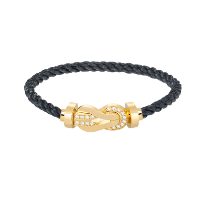 [moco jewelrys]CHANCE LARGE 8 FIGURE BUCKLE HALF DIAMOND BRACELET GOLD