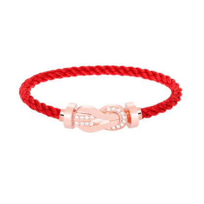 [moco jewelrys]CHANCE LARGE 8 FIGURE BUCKLE HALF DIAMOND BRACELET ROSE GOLD