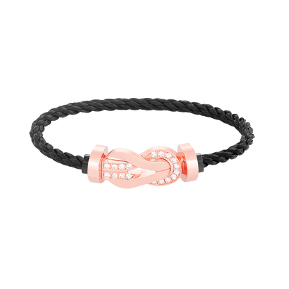 [moco jewelrys]CHANCE LARGE 8 FIGURE BUCKLE HALF DIAMOND BRACELET ROSE GOLD