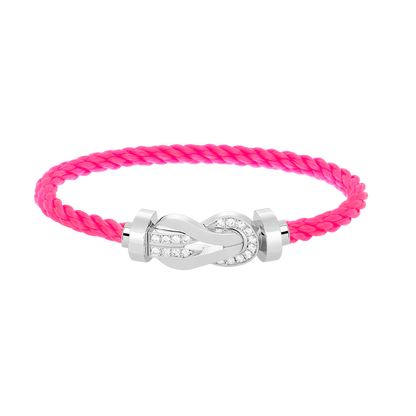 [moco jewelrys]CHANCE LARGE 8 FIGURE BUCKLE HALF DIAMOND BRACELET SILVER
