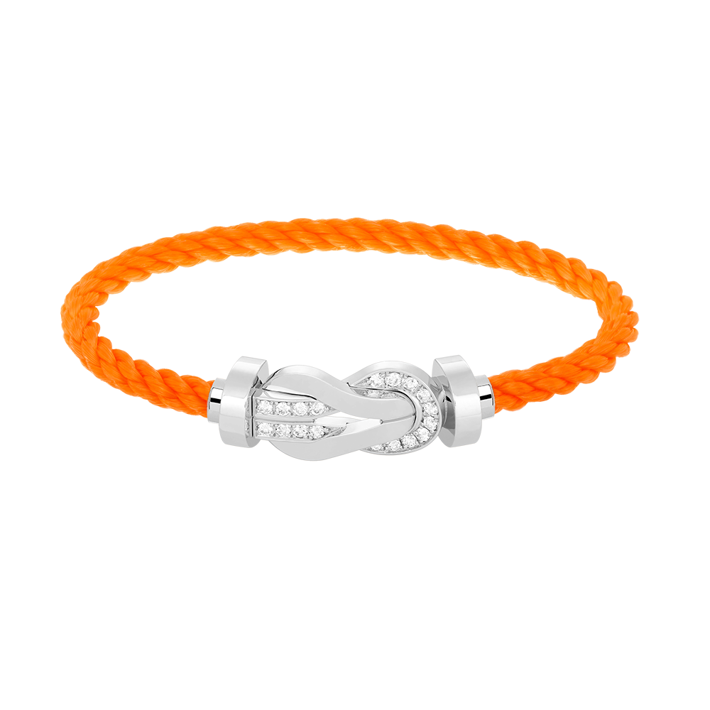 [moco jewelrys]CHANCE LARGE 8 FIGURE BUCKLE HALF DIAMOND BRACELET SILVER