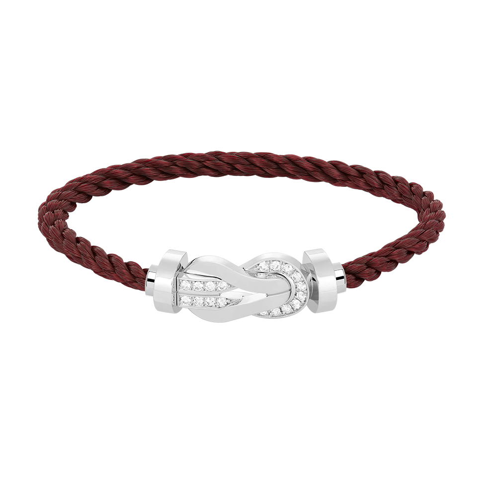 [moco jewelrys]CHANCE LARGE 8 FIGURE BUCKLE HALF DIAMOND BRACELET SILVER