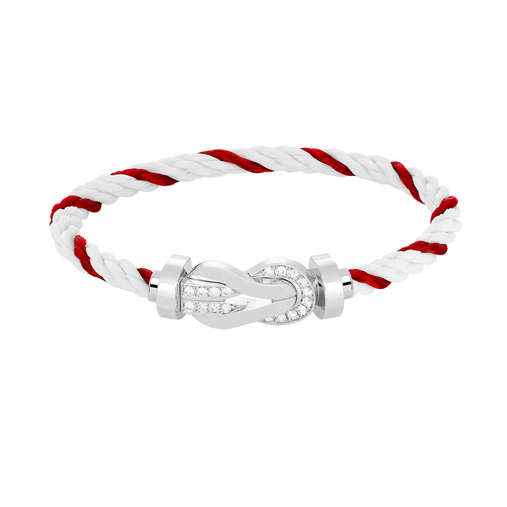[moco jewelrys]CHANCE LARGE 8 FIGURE BUCKLE HALF DIAMOND BRACELET SILVER
