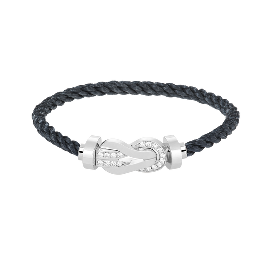 [moco jewelrys]CHANCE LARGE 8 FIGURE BUCKLE HALF DIAMOND BRACELET SILVER