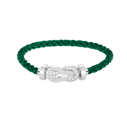 [moco jewelrys]CHANCE LARGE 8 FIGURE BUCKLE HALF DIAMOND BRACELET SILVER