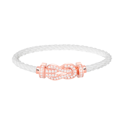 [moco jewelrys]CHANCE LARGE 8 FIGURE BUCKLE FULL DIAMOND BRACELET ROSE GOLD