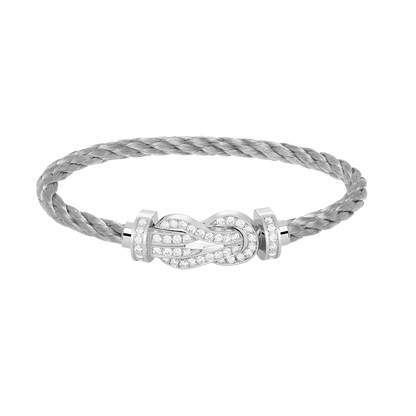 [moco jewelrys]CHANCE LARGE 8 FIGURE BUCKLE FULL DIAMOND BRACELET SILVER