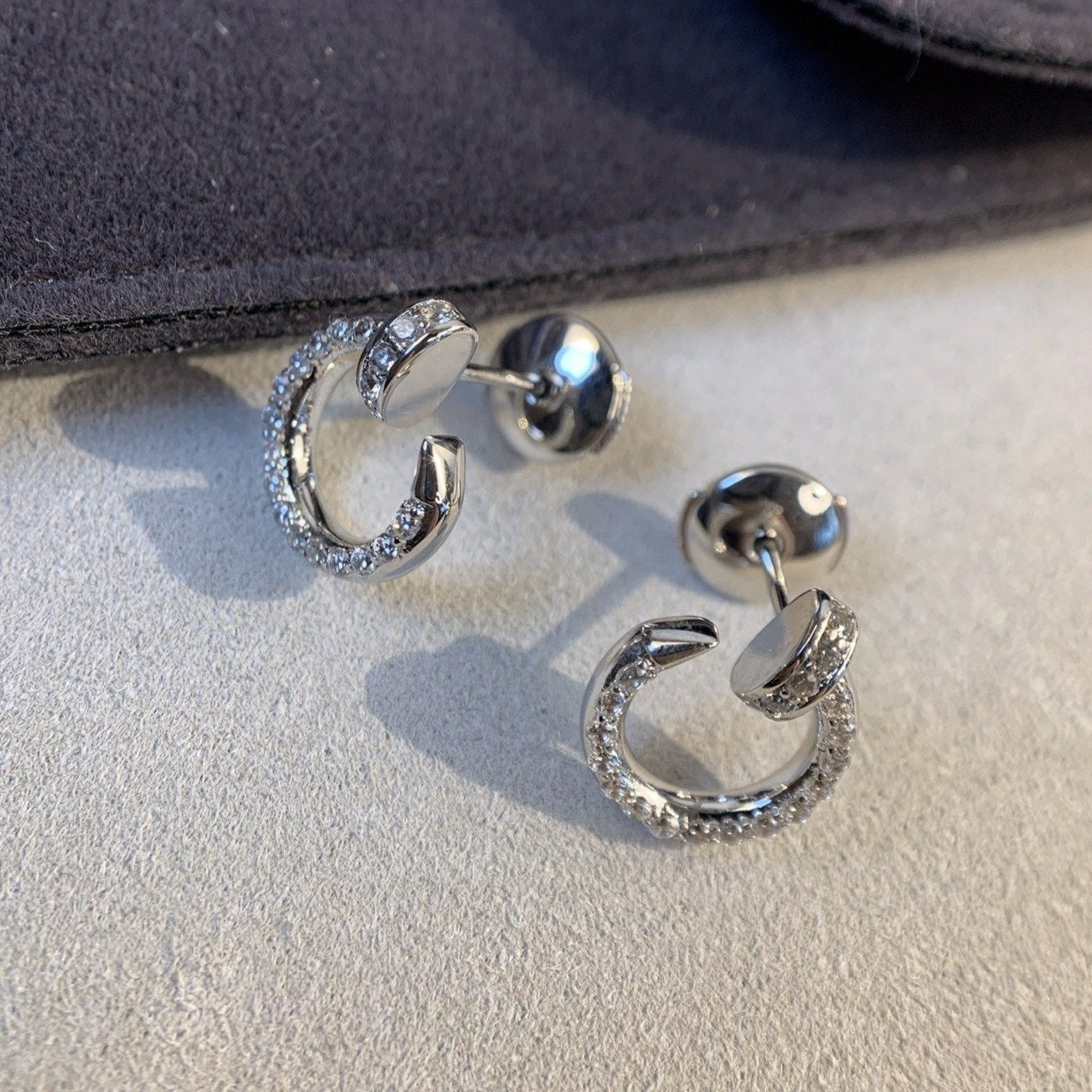 [moco jewelrys]JUSTE EARRINGS SILVER DIAMONDS