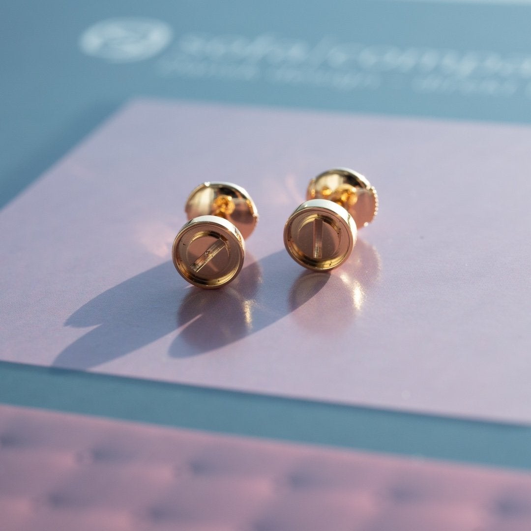 [moco jewelrys]LOVE EARRINGS PINK GOLD 10MM