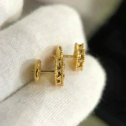 [moco jewelrys]CLOVER MINI 9.5MM MALACHITE  EARRINGS