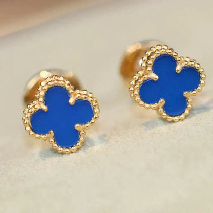 [moco jewelrys]CLOVER MINI 9.5MM TURQUOISE EARRINGS