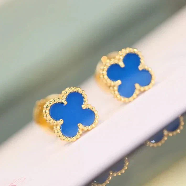 [moco jewelrys]CLOVER MINI 9.5MM TURQUOISE EARRINGS