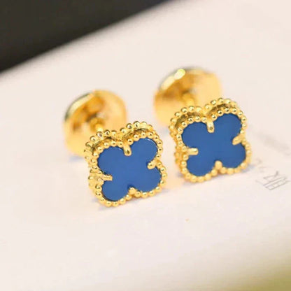 [moco jewelrys]CLOVER MINI 9.5MM TURQUOISE EARRINGS