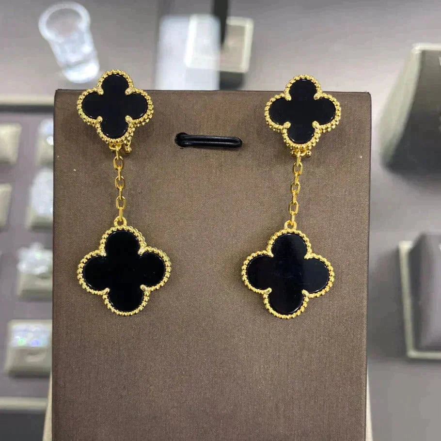 [moco jewelrys]CLOVER 2 MOTIFS  EARRINGS (MULTIPLE CHOICESC
