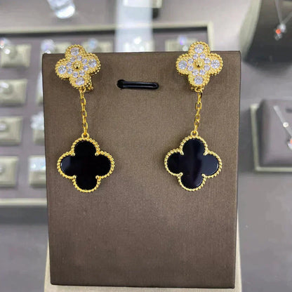 [moco jewelrys]CLOVER  2 MOTIFS  DIAMOND  EARRINGS (MULTIPLE CHOICESç´