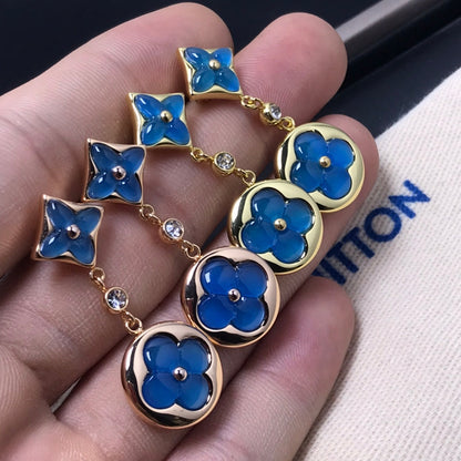 [moco jewelrys]STAR AND SUN AGATE DIAMOND EARRINGS