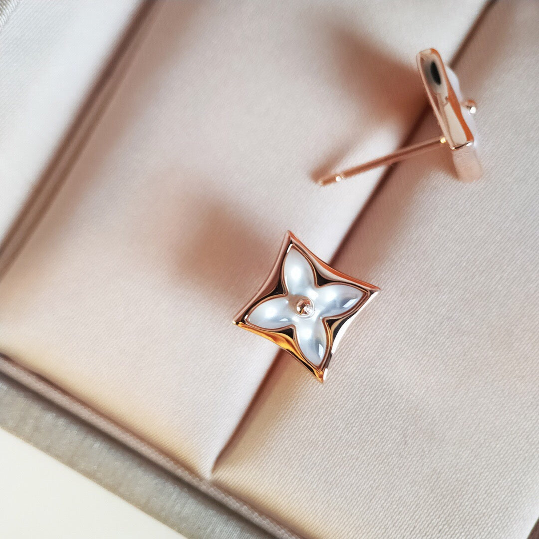 [moco jewelrys]STAR MOP PINK GOLD EARRINGS
