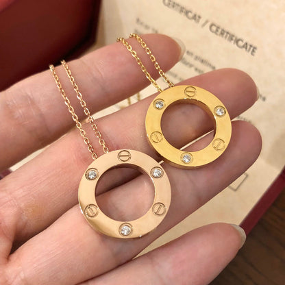 [moco jewelrys]LOVE NECKLACE 16MM 3 DIAMONDS