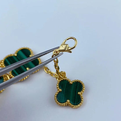 [moco jewelrys]MAGIC CLOVER MALACHITE GOLD BRACELET 5 MOTIFS