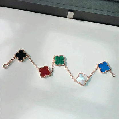 [Moco jewelrys]CLOVER 5 MOTIFS MULTICOLOR BRACELET