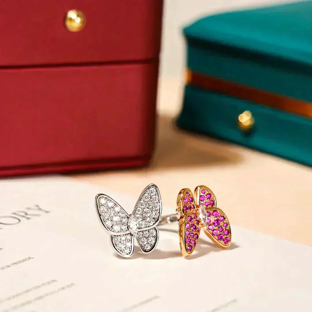 [moco jewelrys]TWIN BUTTERFLY DIAMOND RING