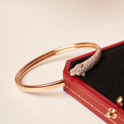 [moco jewelrys]PANTHERE ROSE GOLD DIAMOND OPEN BRACELET