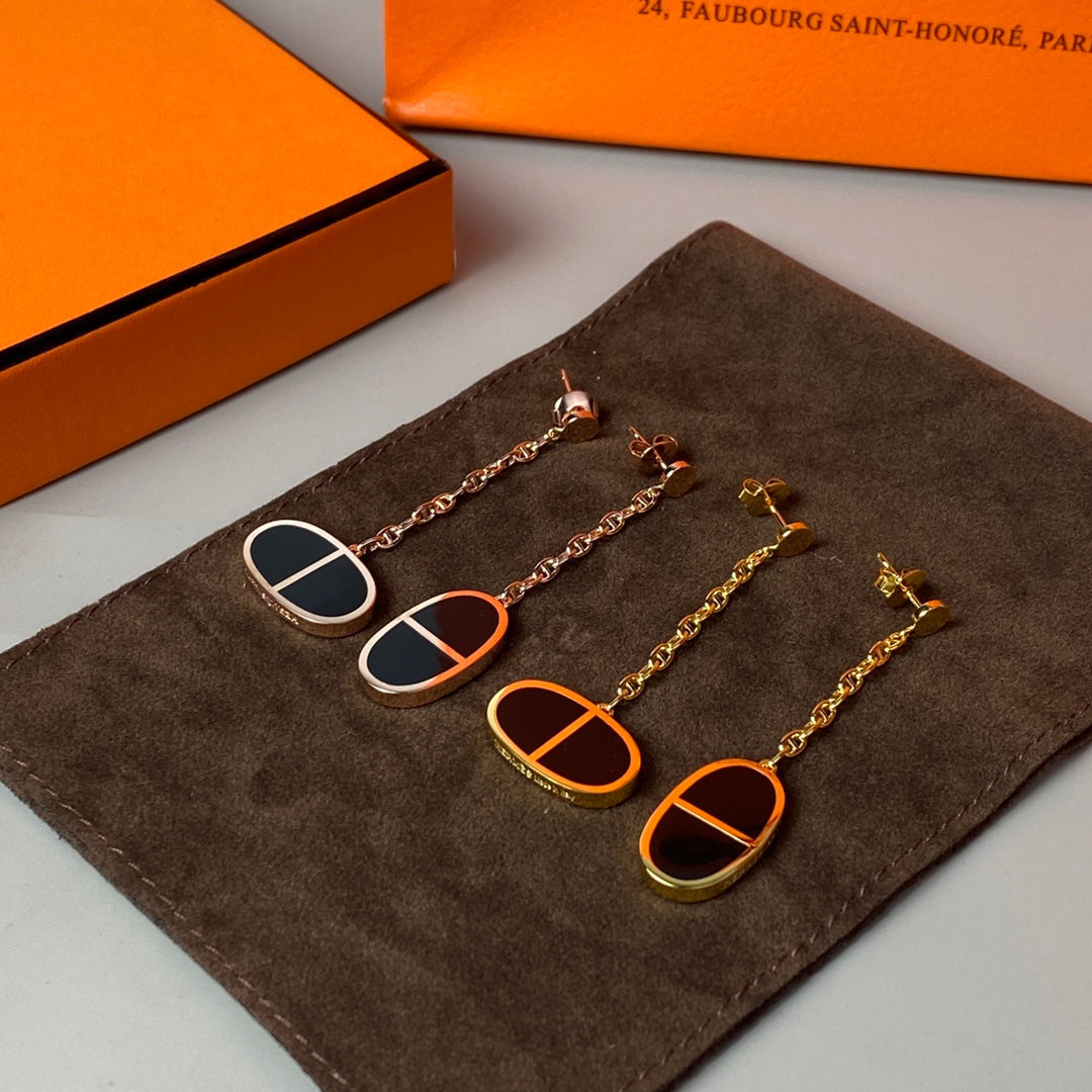 [moco jewelrys]CHAINE VERSO BLACK CERAMIC EARRINGS