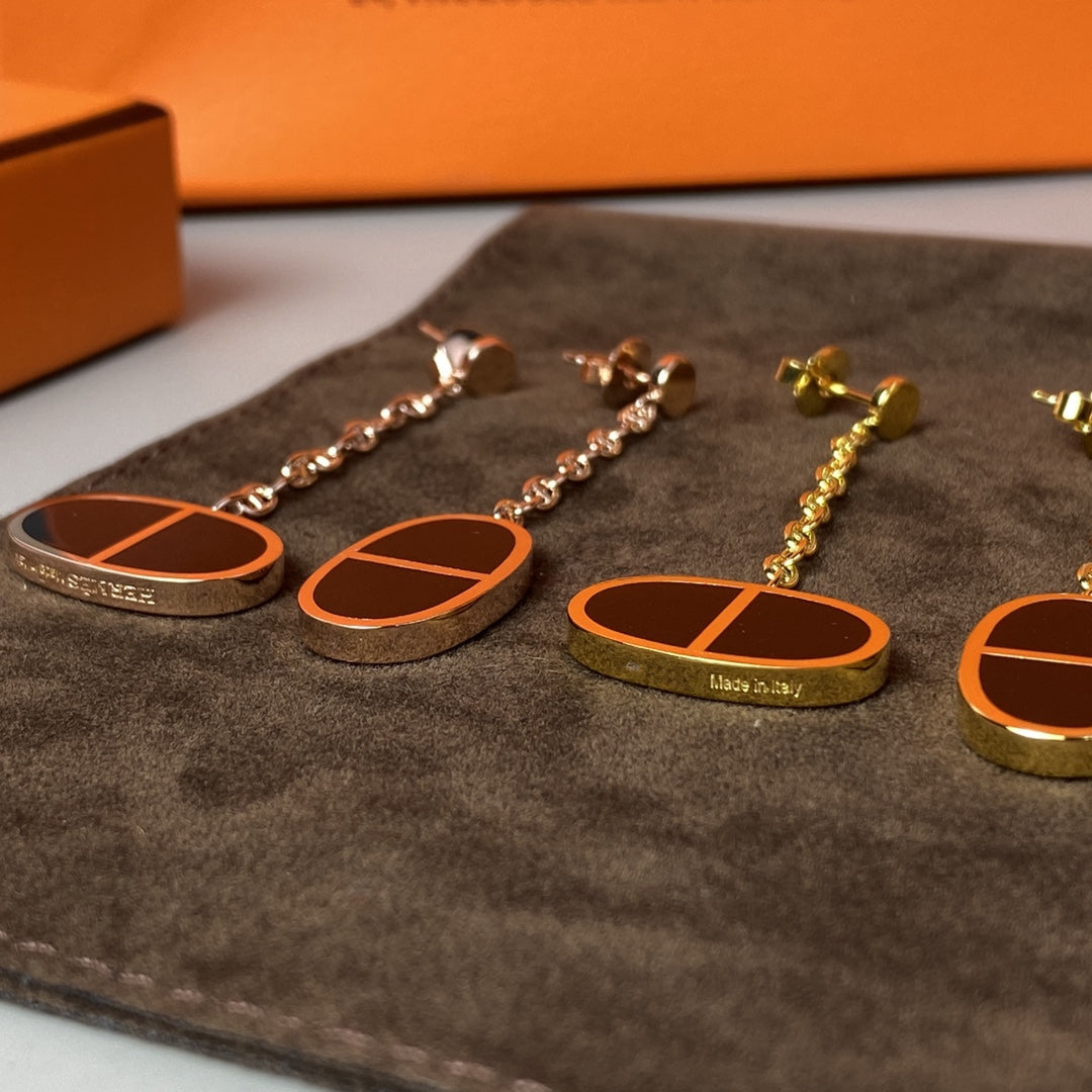 [moco jewelrys]CHAINE VERSO BLACK CERAMIC EARRINGS