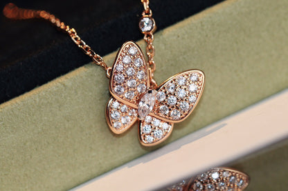 [moco jewelrys]BUTTERFLY DIAMOND NECKLACE