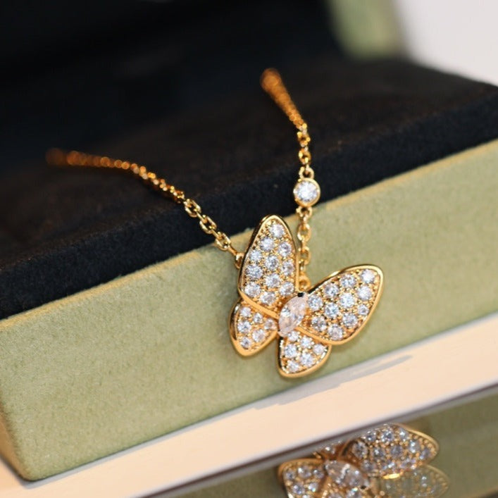 [moco jewelrys]BUTTERFLY DIAMOND NECKLACE