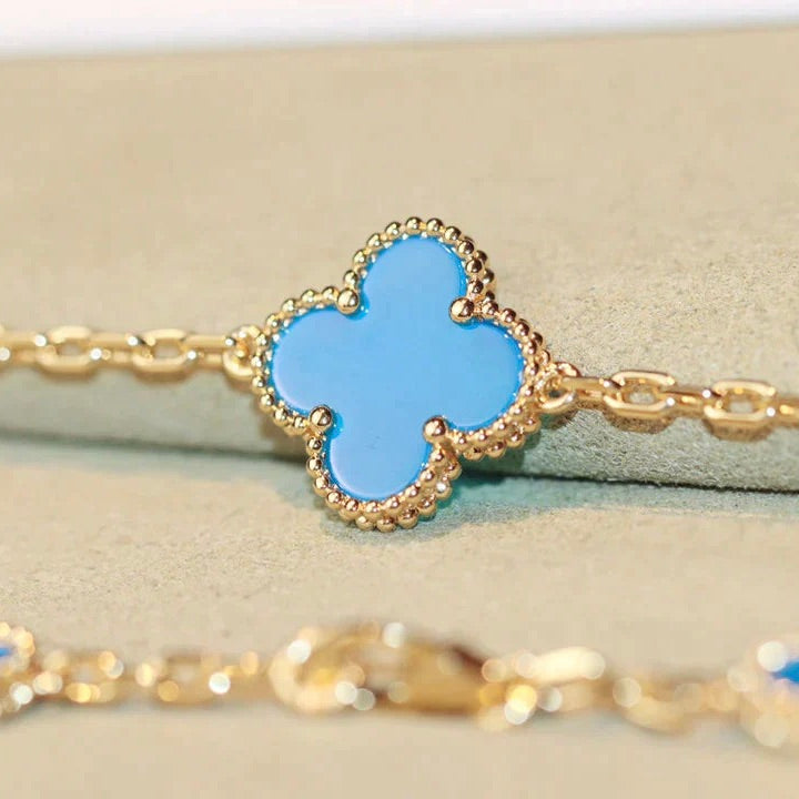 [moco jewelrys]CLOVER 20 MOTIFS TURQUOISE GOLD