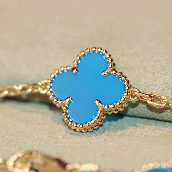 [moco jewelrys]CLOVER 20 MOTIFS TURQUOISE GOLD