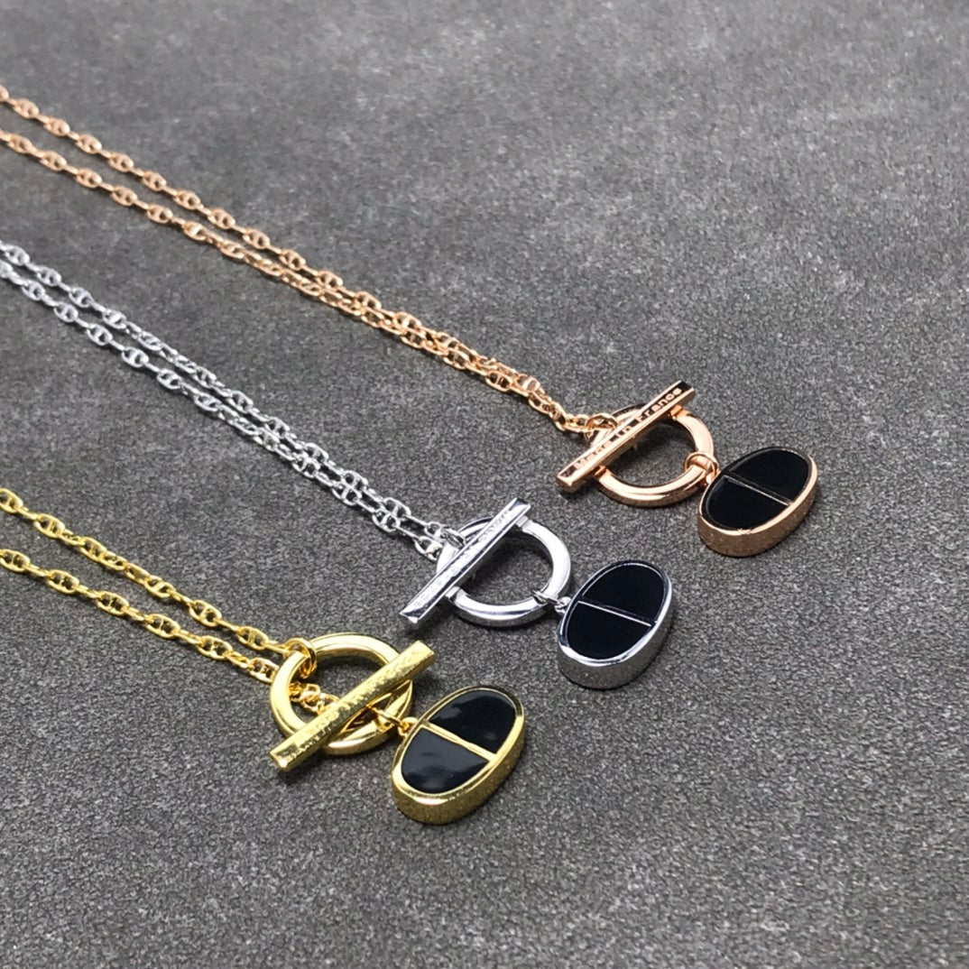 [moco jewelrys]CHAINE VERSO BLACK CERAMIC  NECKLACE
