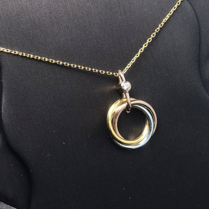 [moco jewelrys]TRINITY SILVER GOLD PINK GOLD NECKLACE