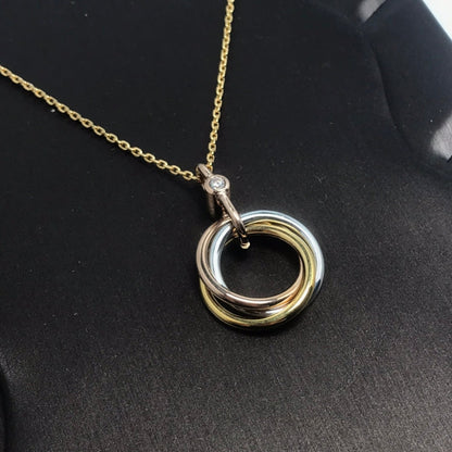 [moco jewelrys]TRINITY SILVER GOLD PINK GOLD NECKLACE