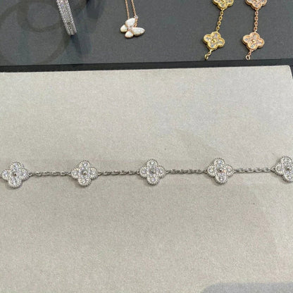 [Moco jewelrys] CLOVER 5 MOTIF FULL DIAMOND BRACELET COLLECTION