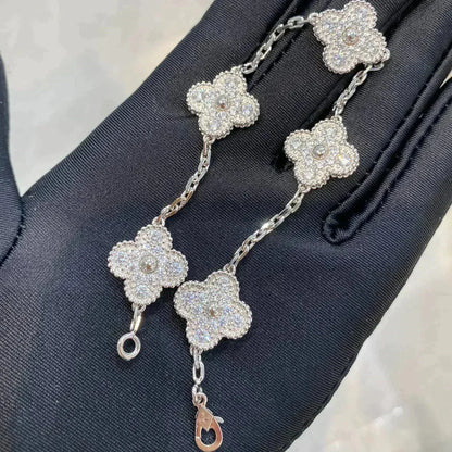 [Moco jewelrys] CLOVER 5 MOTIF FULL DIAMOND BRACELET COLLECTION