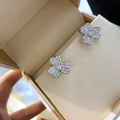 [moco jewelrys]CLOVER COMOS DIAMOND EARRINGS SILVER