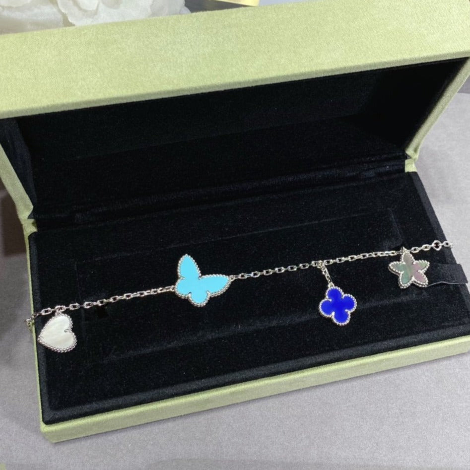 [moco jewelrys]LUCKY SPRING SILVER BRACELET 4 MOTIF