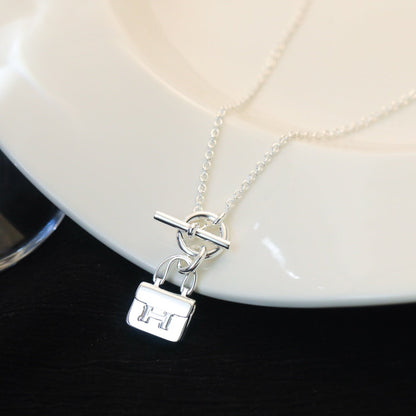 [moco jewelrys]POP H PEDANT SILVER NECKLACE