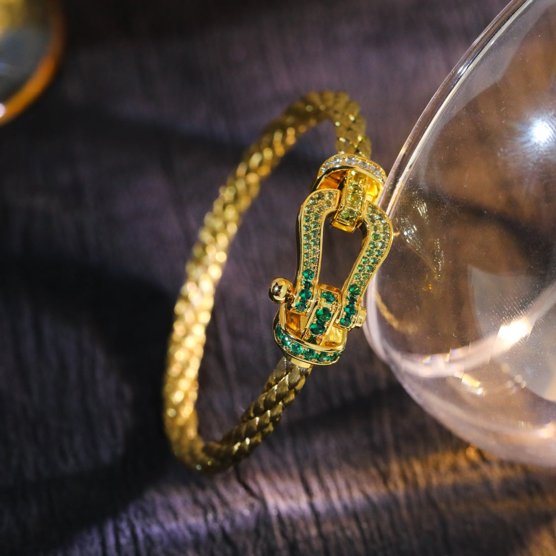 [moco jewelrys]FORCE 10 GOLD GREEN DIAMOND PAVED