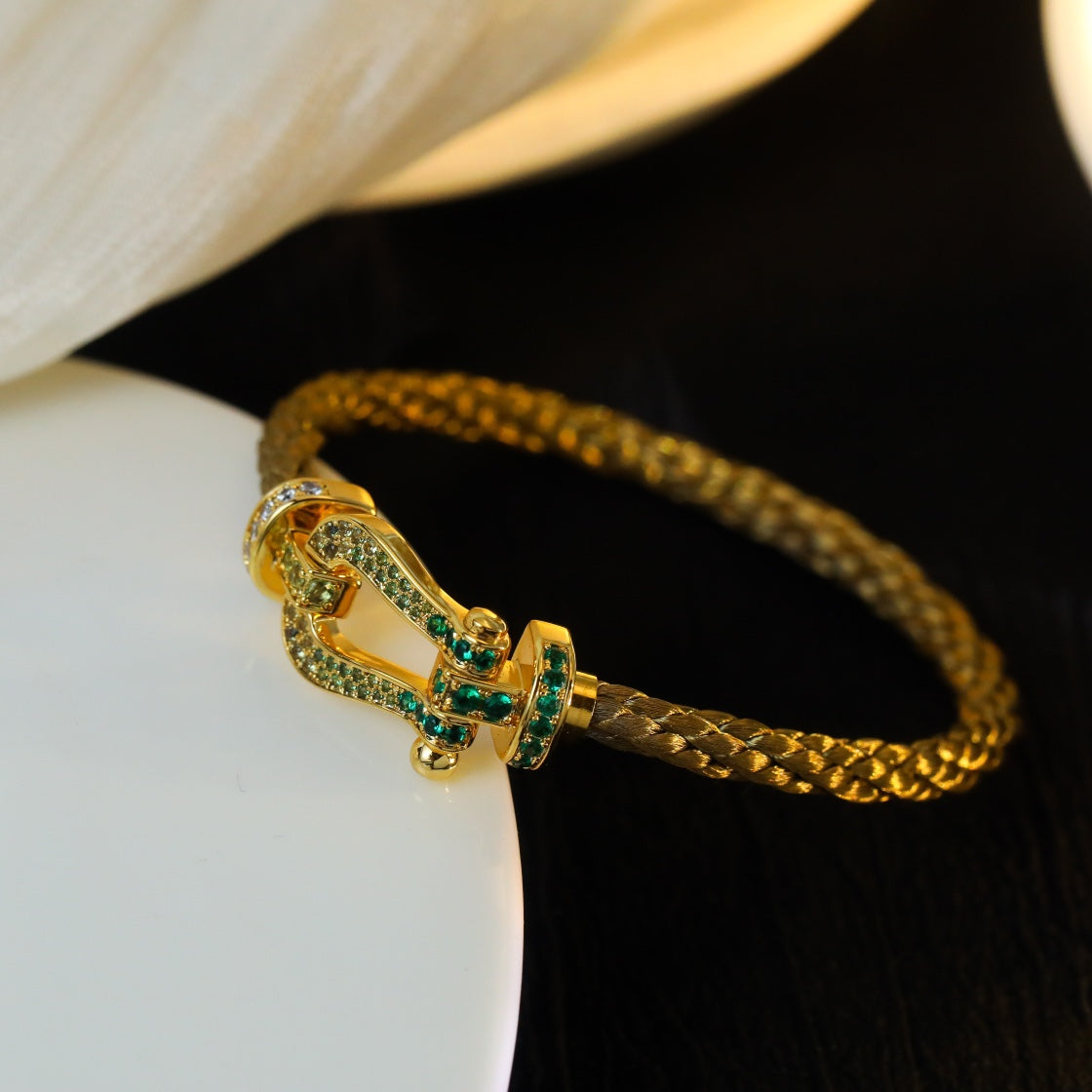 [moco jewelrys]FORCE 10 GOLD GREEN DIAMOND PAVED