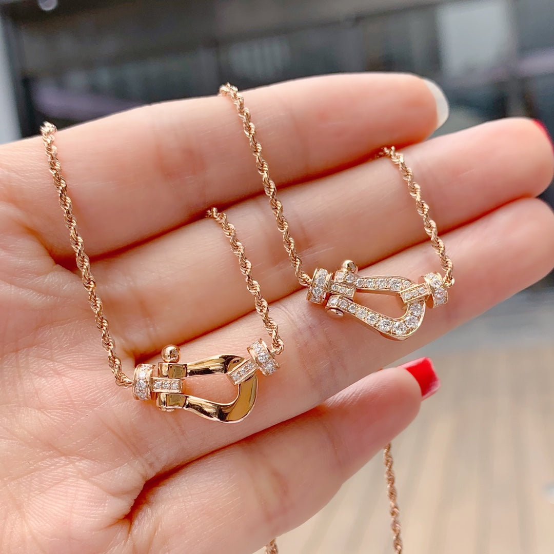 [moco jewelrys]FORCE 10 PINK GOLD DIAMOND NECKLACE