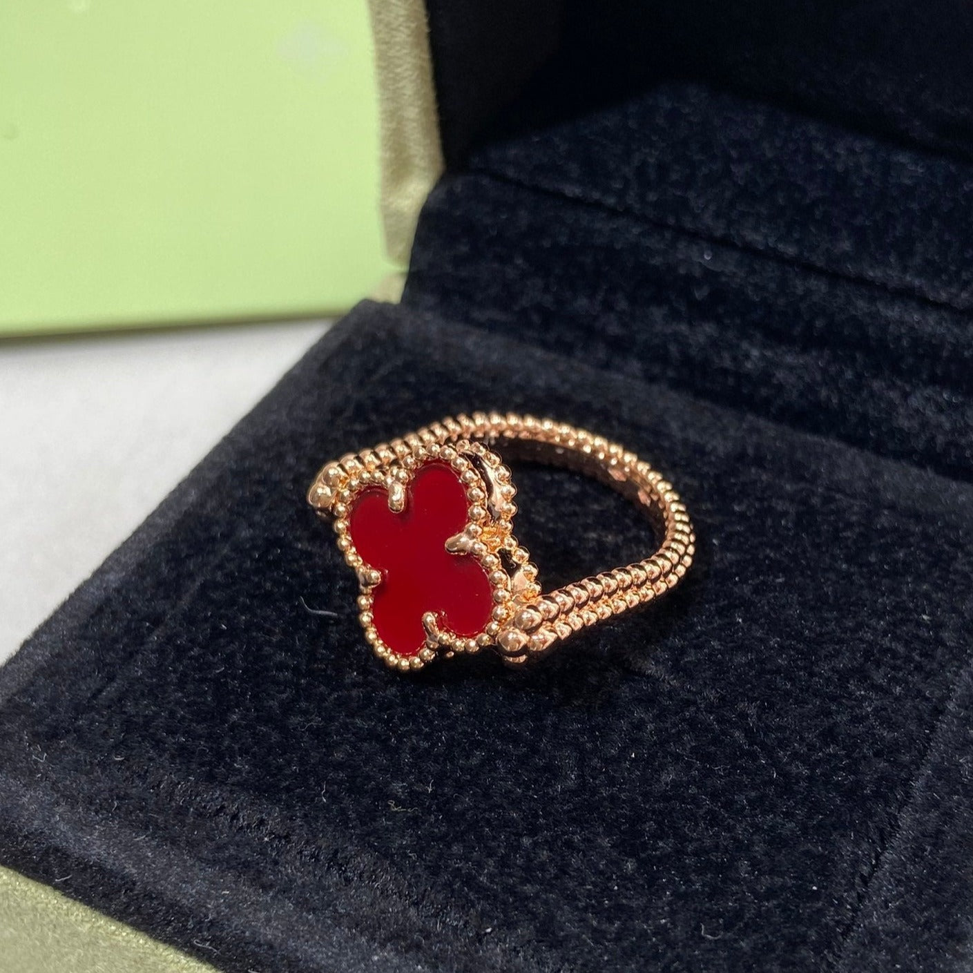 [moco jewelrys]CLOVER RIVERSIBLE ROSE GOLD RING