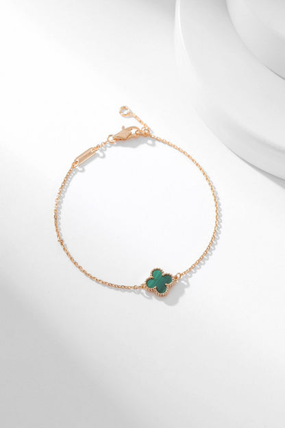 [moco jewelrys]CLOVER BRACELET MALACHITE 1 MOTIF