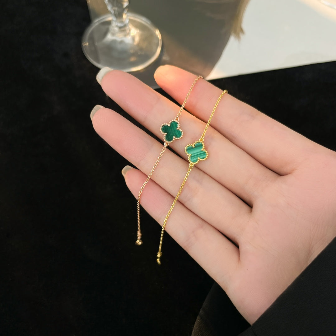 [moco jewelrys]CLOVER BRACELET MALACHITE 1 MOTIF