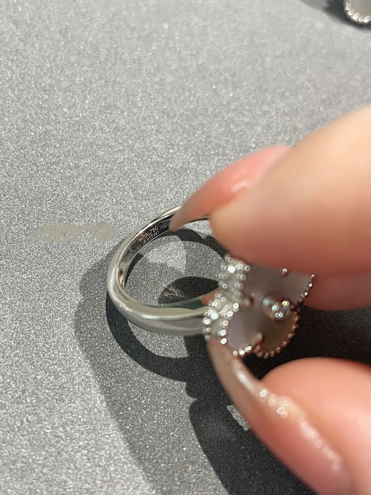 [moco jewelrys]CLOVER SILVER MOP DIAMOND RING