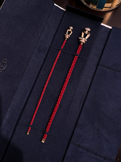 [moco jewelrys]FORCE 10 HALF DIAMOND PINK GOLD RED CORDERI LARGE AND MEDIUM MODEL